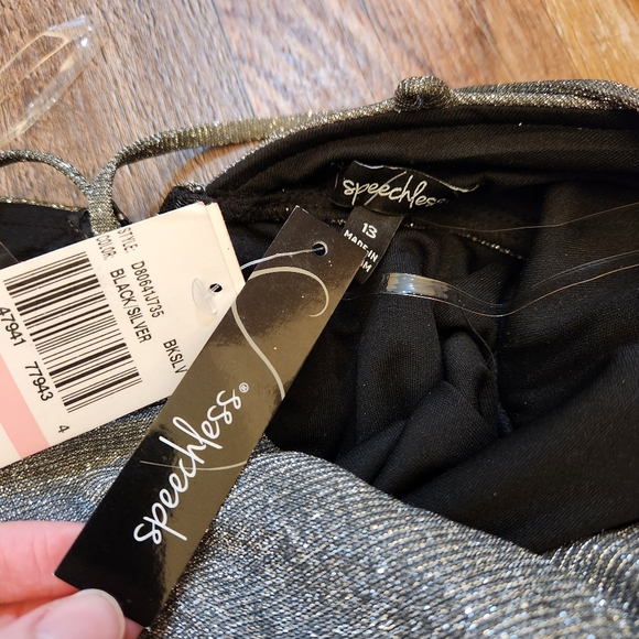 Speechless Silver Glitter Fit & Flare Dress - Picture 7 of 7